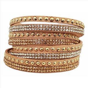 Rhinestone Wrap and Snap Bracelets